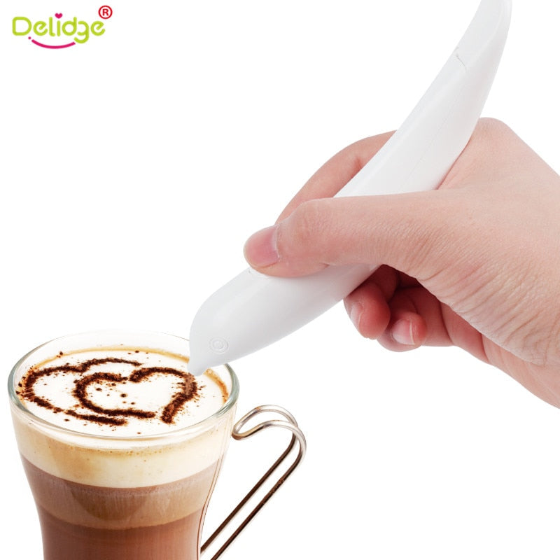 Delidge 1Pc  Electrical Coffee Latte Art Pen Plastic Bird Shape DIY Cake