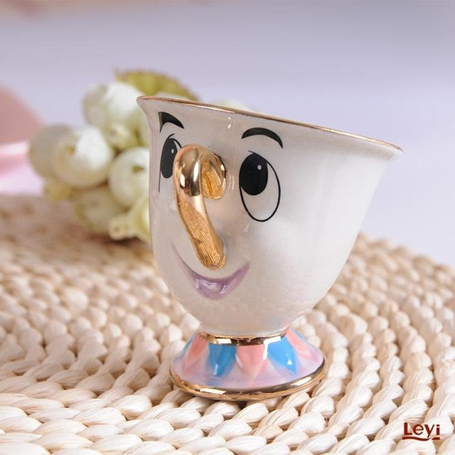 New Cartoon Beauty And The Beast Teapot Mug Mrs Potts Chip Tea Pot