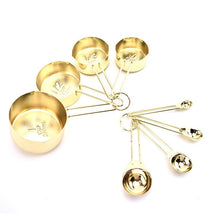 Load image into Gallery viewer, 8pcs Stainless Steel Measuring Spoons Set Rose Gold Measuring Cups Kitchen
