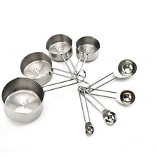 Load image into Gallery viewer, 8pcs Stainless Steel Measuring Spoons Set Rose Gold Measuring Cups Kitchen
