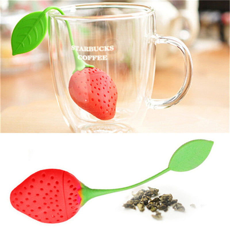 Cute Strawberry Tea Strainer Tea Bags Silicone loose-leaf Tea Infuser Filte